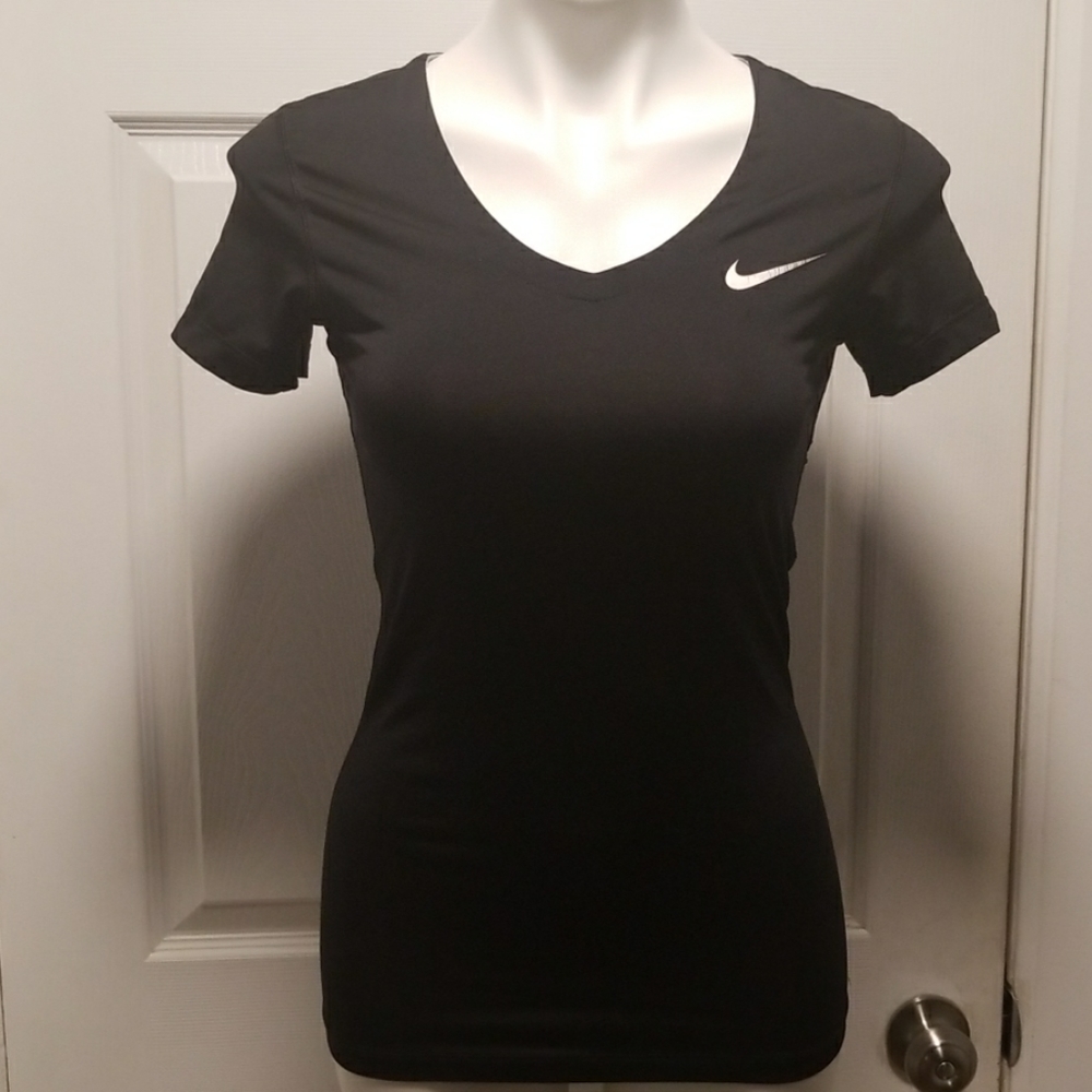 Black Nike Pro Dri-Fit v-neck T-shirt